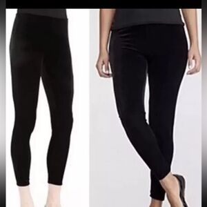 Eileen Fisher New  BLACK  Stretchy Velvet  Ankle Leggings  Sz XS NWT $228